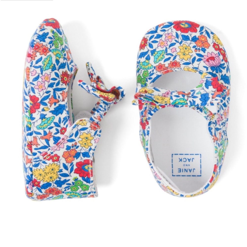 Janie and Jack Floral Liberty of London Crib Shoes